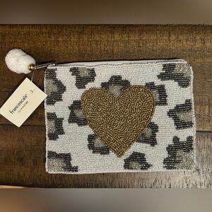 Francesca's Collections White Canvas Pouch